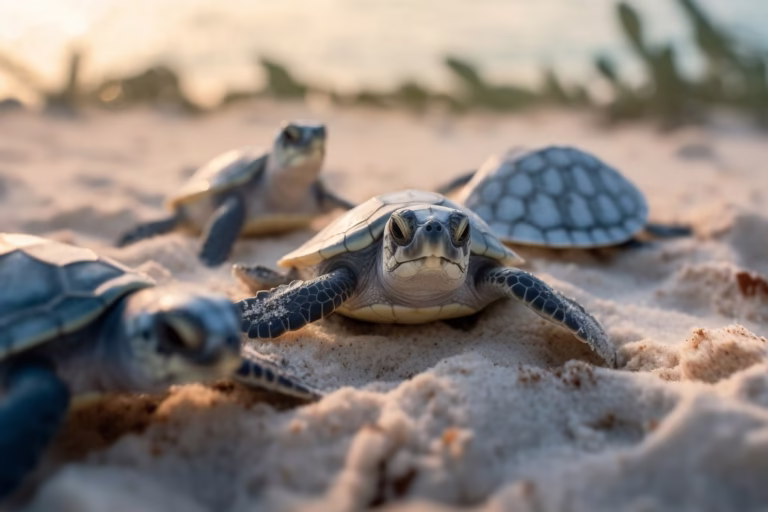 Meeresschildkröten-Babys beim Schlüpfen am Strand, Costa Rica