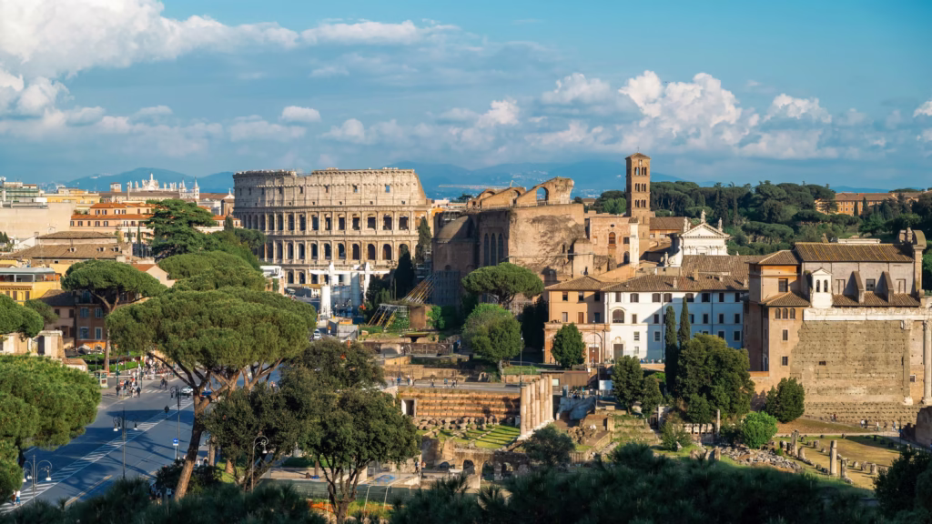 Pemandangan kota tua Roma, Italia